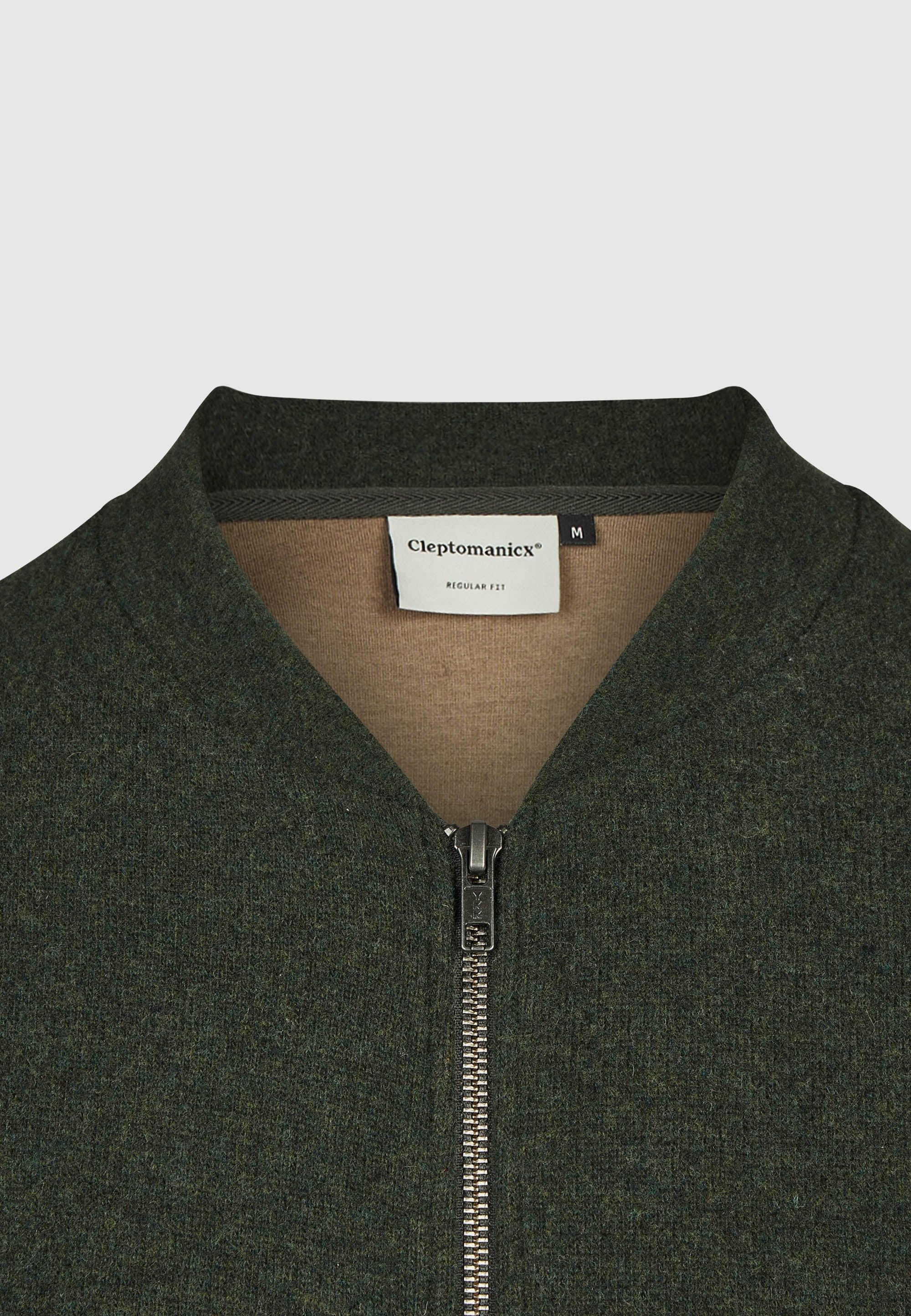 Cleptomanicx Notch Cruise Trainer Thyme Zipjacke Herren dunkelgrün